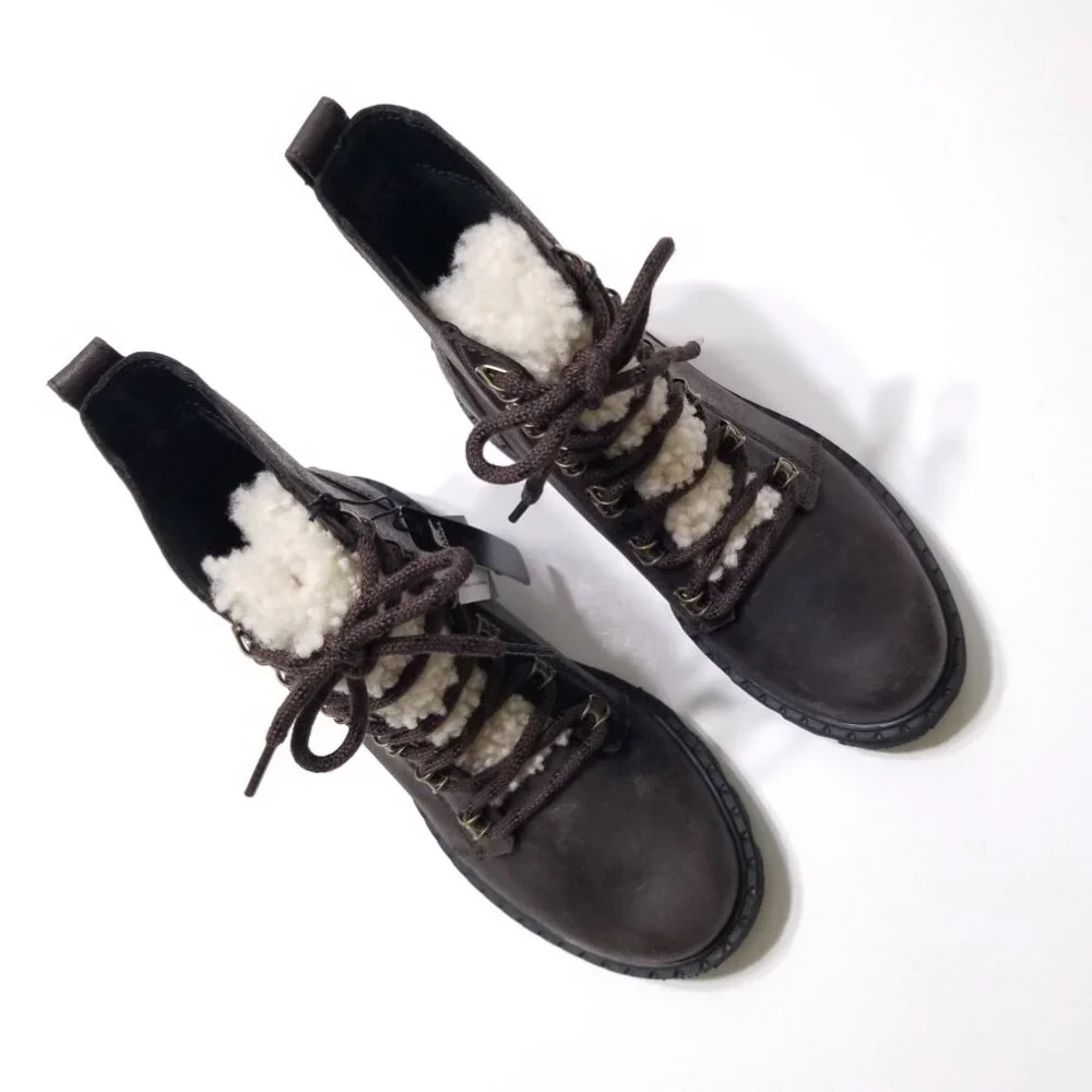 NWOB Sorel Lennox Lace Cozy Waterproof Winter Boots in Blackened Brown Sz 6.5, 7